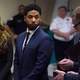 Jussie Smollett appearing at a court hearing in Chicago on March 14, 2019, with his attorney Tina Glandian